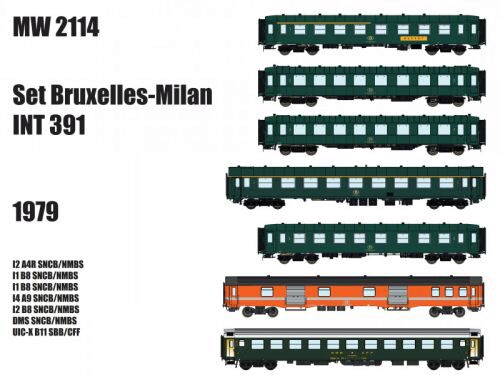 L.S. Models MW2114 7er Set Personenwagen Set Brüssel-Mailand Ep.IV